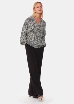 Black Scribble Print Blouse