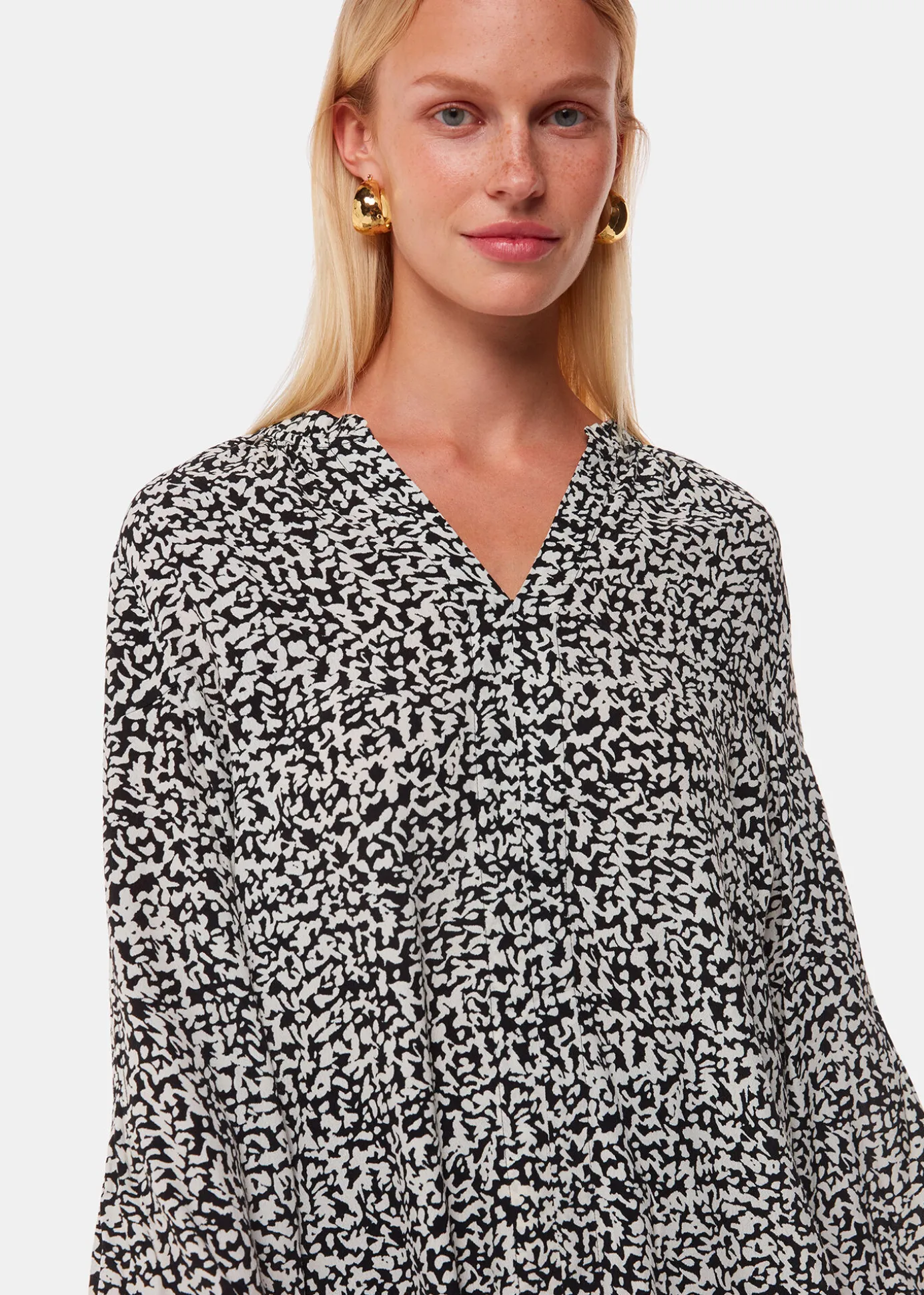 Black Scribble Print Blouse