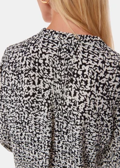 Black Scribble Print Blouse