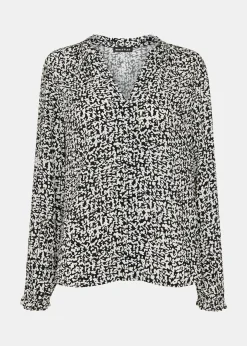 Black Scribble Print Blouse