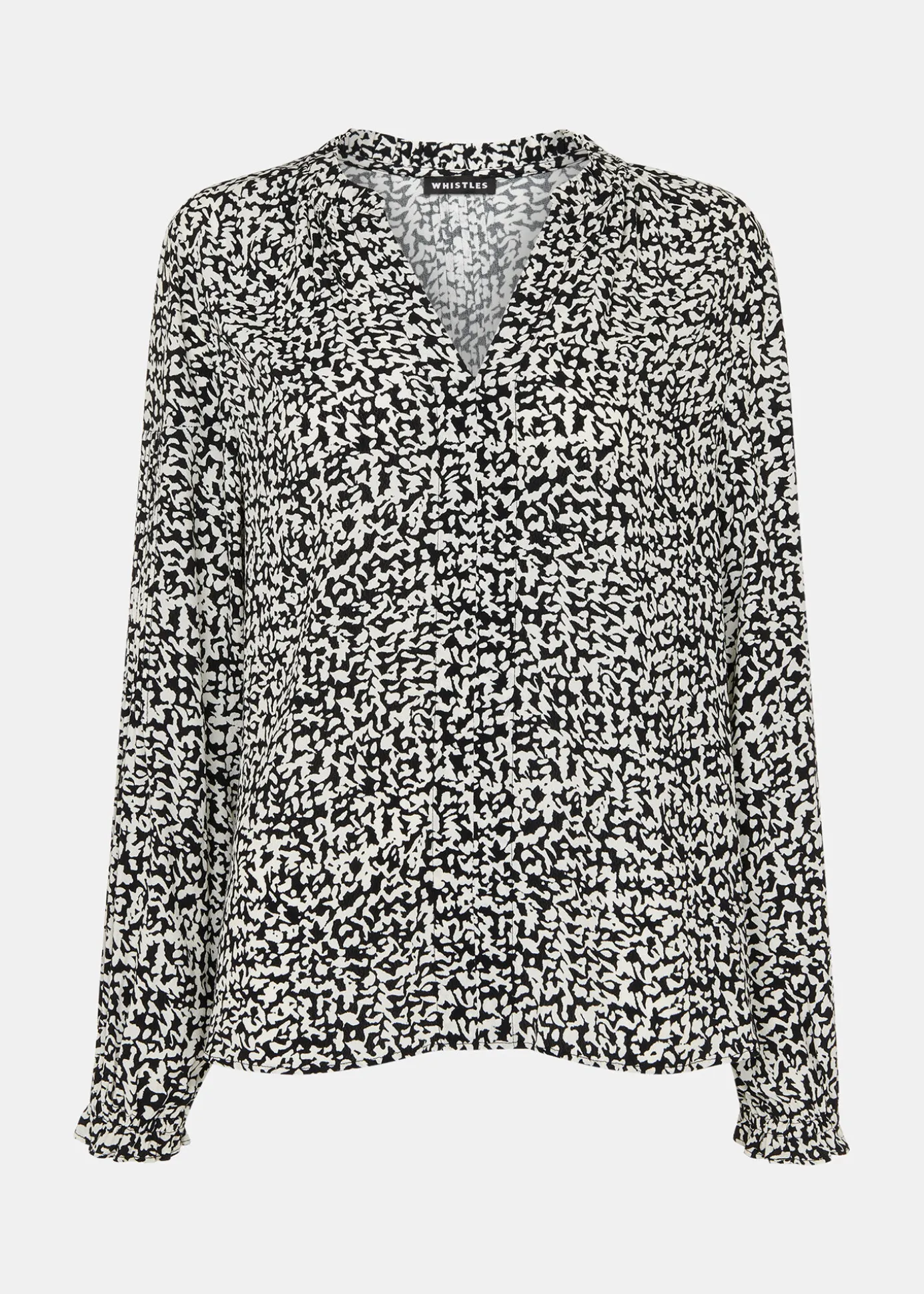 Black Scribble Print Blouse