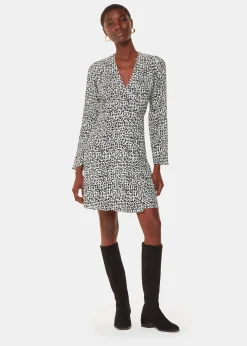 Black Scribble Print Flippy Dress