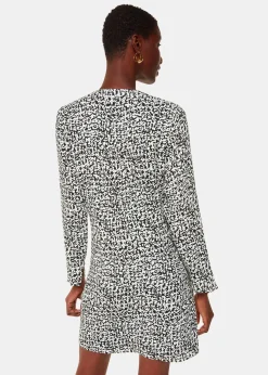 Black Scribble Print Flippy Dress