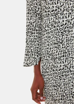 Black Scribble Print Flippy Dress