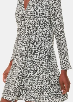 Black Scribble Print Flippy Dress
