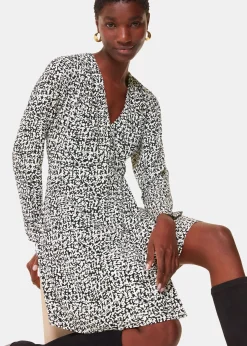 Black Scribble Print Flippy Dress