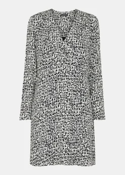 Black Scribble Print Flippy Dress