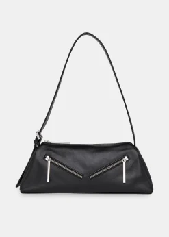 Black Seva Triple Zip Shoulder Bag