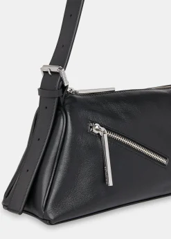 Black Seva Triple Zip Shoulder Bag