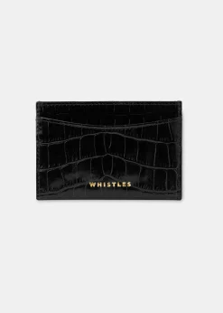 Black Shiny Croc Card Holder