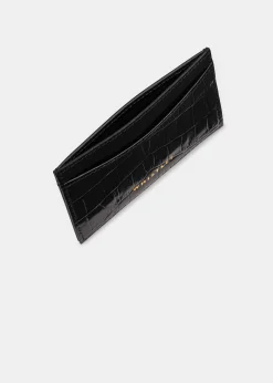 Black Shiny Croc Card Holder