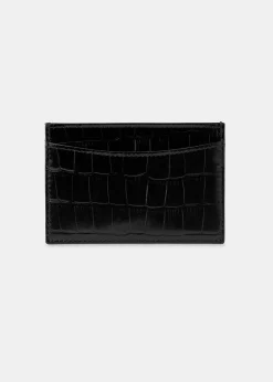 Black Shiny Croc Card Holder