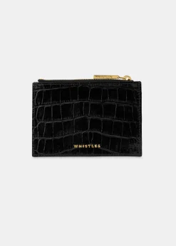 Black Shiny Croc Coin Purse