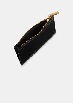 Black Shiny Croc Coin Purse