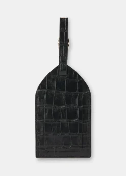 Black Shiny Croc Luggage Tag