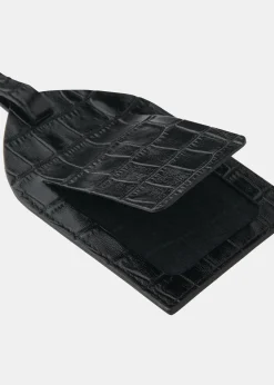 Black Shiny Croc Luggage Tag