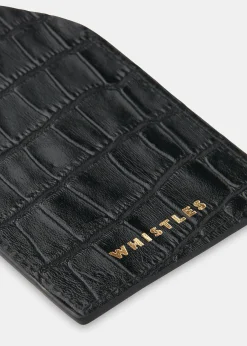 Black Shiny Croc Luggage Tag