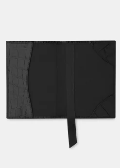 Black Shiny Croc Passport Holder
