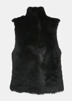 Black Short Toscana Sheepskin Gilet