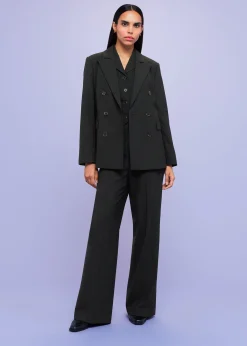 Black Sia Wool Blend Waistcoat