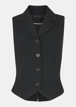 Black Sia Wool Blend Waistcoat