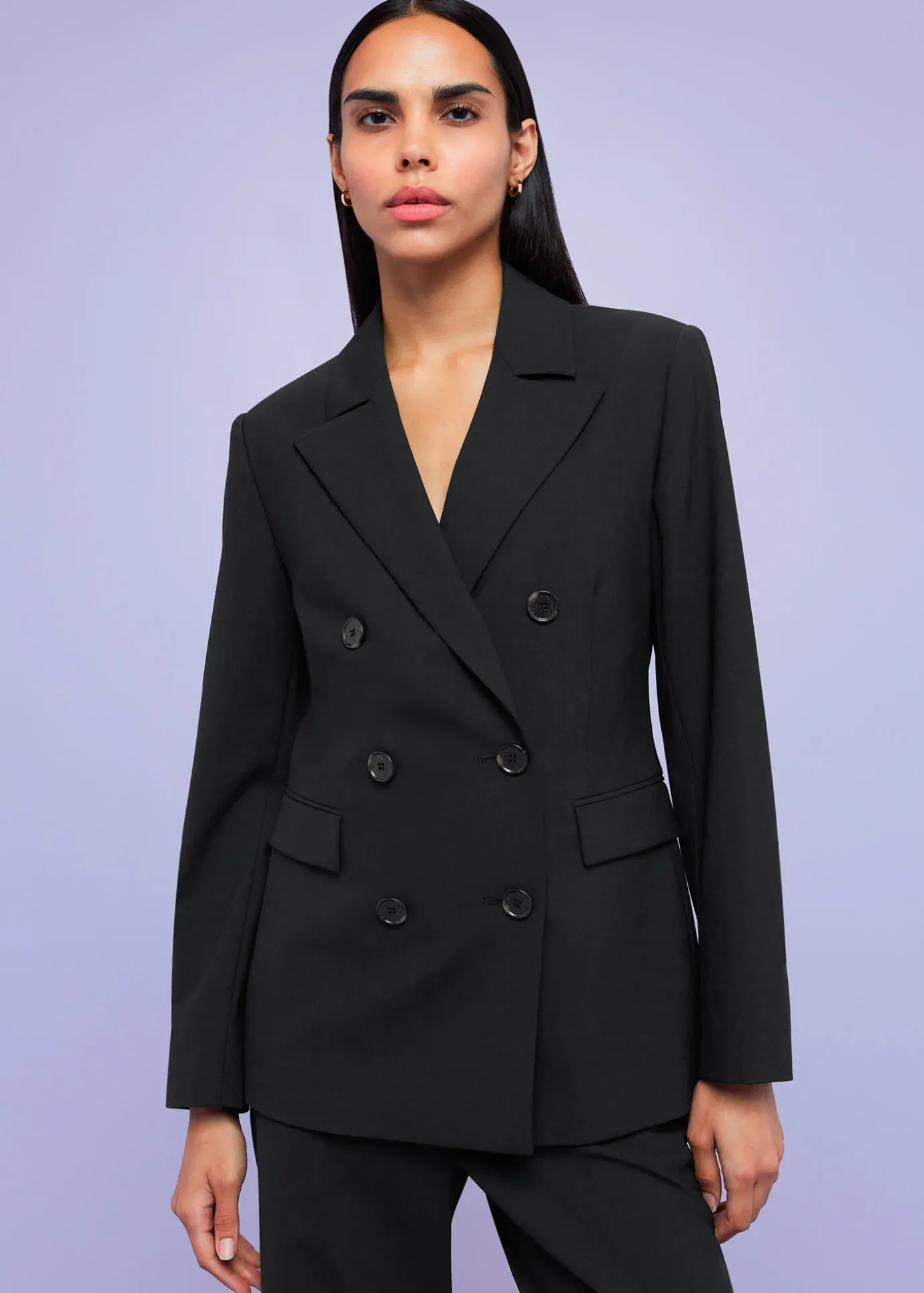 Black Sian Wool Blend Blazer