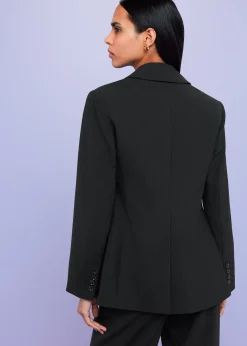 Black Sian Wool Blend Blazer