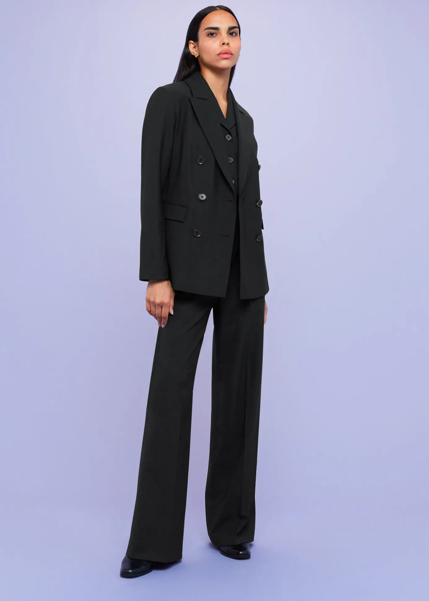 Black Sian Wool Blend Blazer