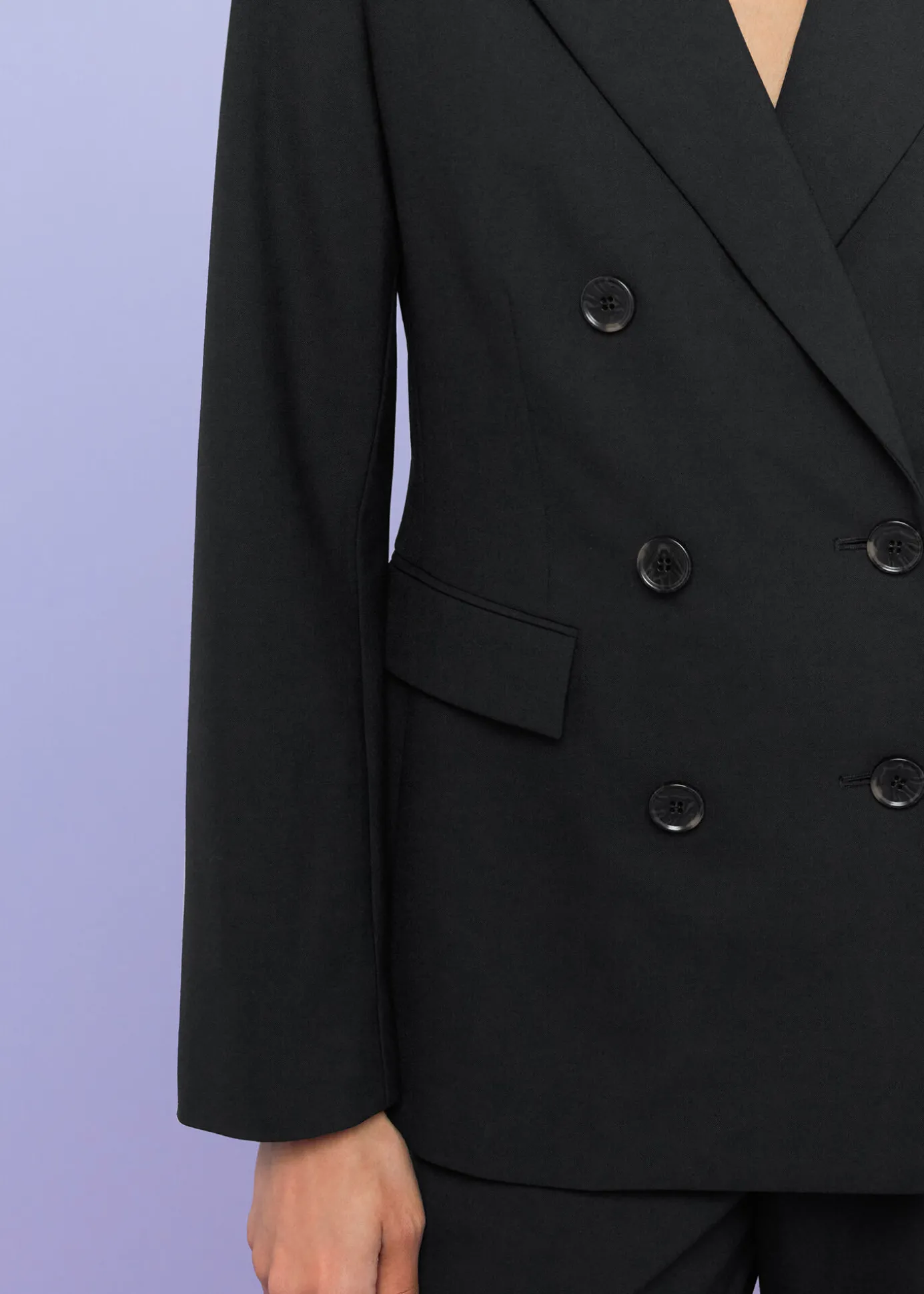 Black Sian Wool Blend Blazer