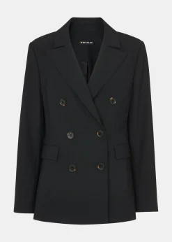 Black Sian Wool Blend Blazer