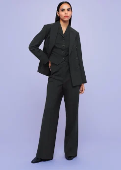 Black Sienna Wool Blend Trouser