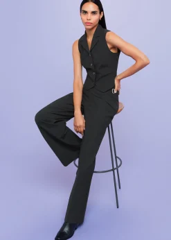 Black Sienna Wool Blend Trouser