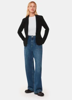 Black Slim Jersey Jacket
