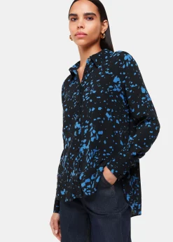 Black Smudged Spot Print Shirt