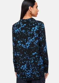 Black Smudged Spot Print Shirt
