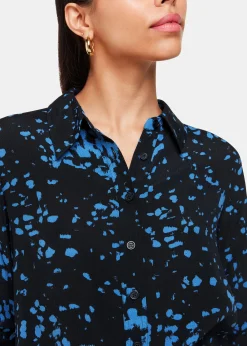 Black Smudged Spot Print Shirt