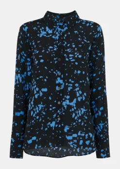 Black Smudged Spot Print Shirt