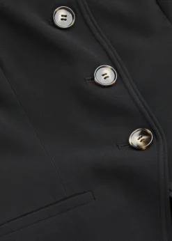 Black Sofia Crepe Waistcoat