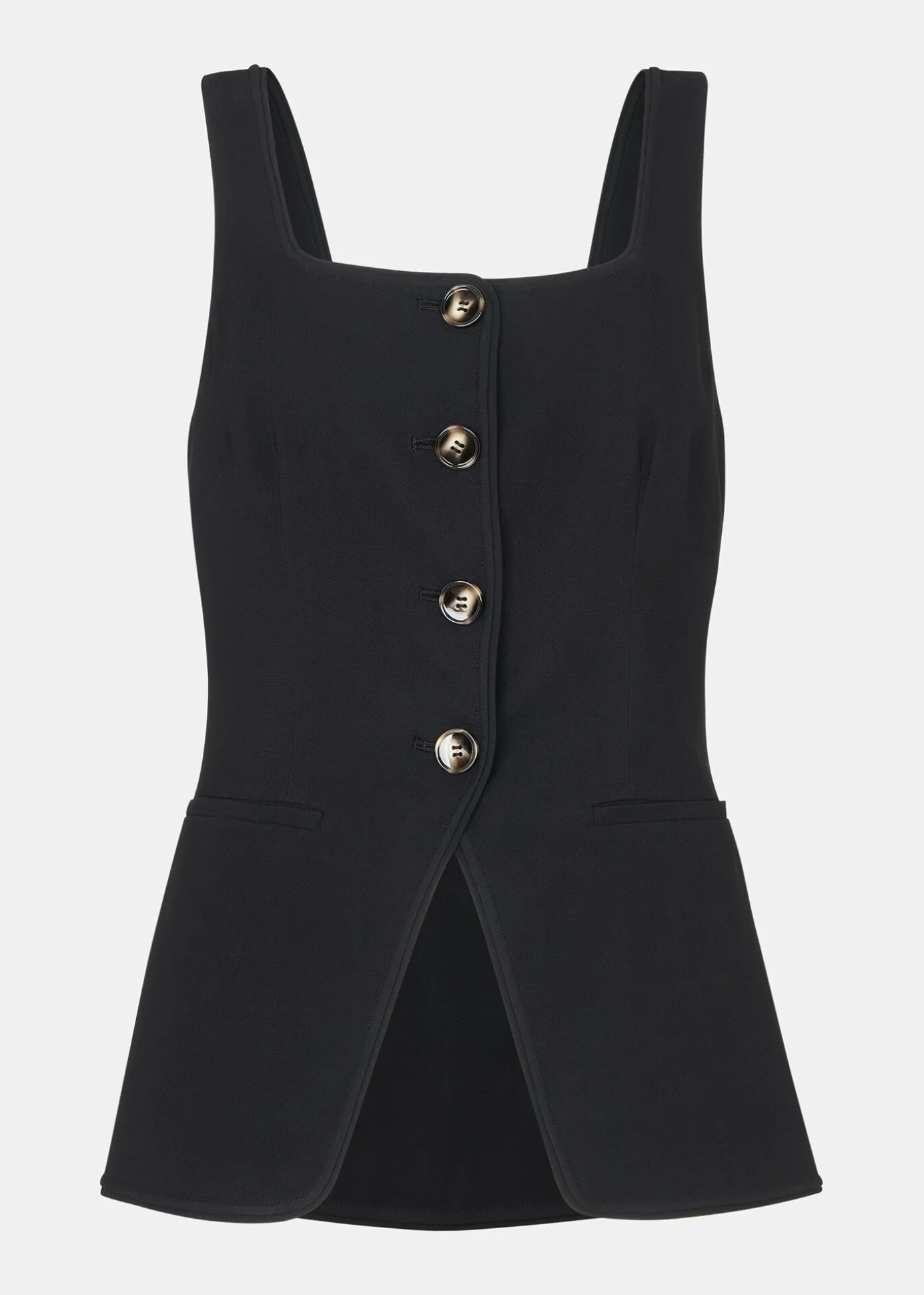 Black Sofia Crepe Waistcoat