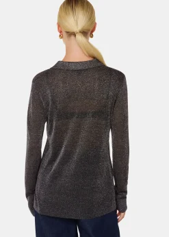 Black Sparkle Knit Shirt
