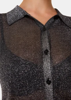 Black Sparkle Knit Shirt