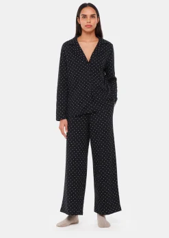 Black Spot Print Pyjama Set