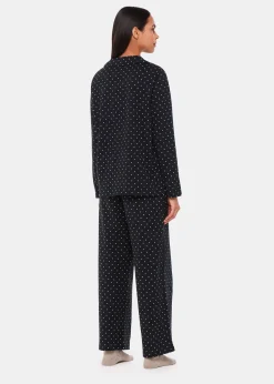 Black Spot Print Pyjama Set
