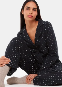 Black Spot Print Pyjama Set