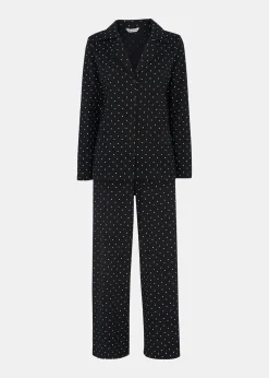 Black Spot Print Pyjama Set