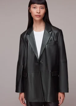 Black Stina Leather Blazer