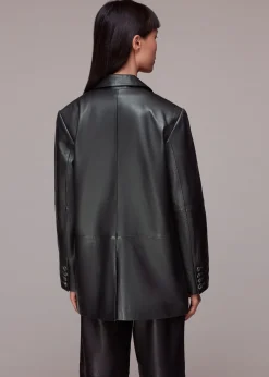 Black Stina Leather Blazer