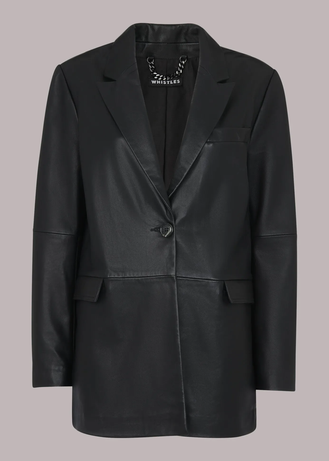 Black Stina Leather Blazer
