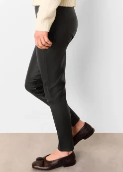 Black Stretch Leather Legging
