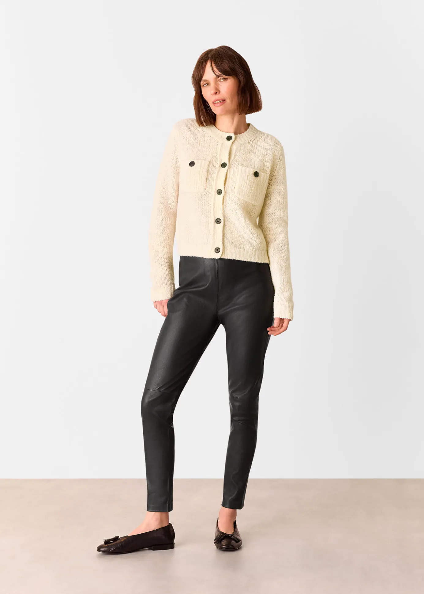 Black Stretch Leather Legging